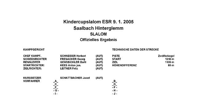 ERS - Kindercup Saalbach/Hinterglemm