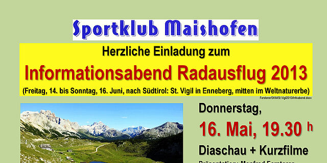 Informationsabend Radausflug 2013