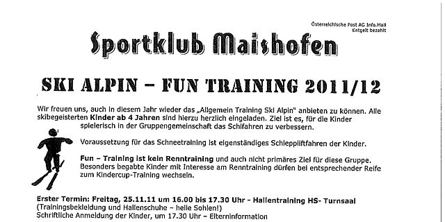 Schi ALPIN und NORDISCH Training ab 25.11.2011